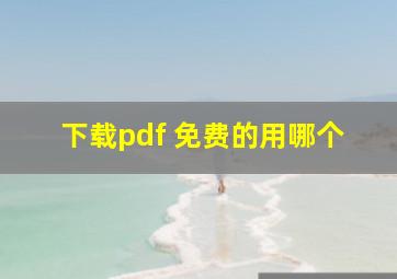 下载pdf 免费的用哪个